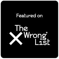 The Wrong List badge — Dark